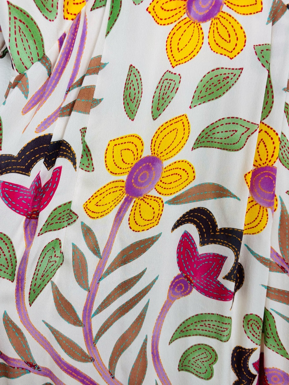 RHODE Ester Thread Embroidery Print Floral Puff Sleeve Maxi Dress. Size 4 - Picture 5 of 8